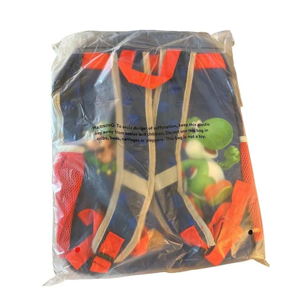 Nintendo Super Mario 17 Inch Backpack Mario Luigi Yoshi Blue Red Kids School Bag